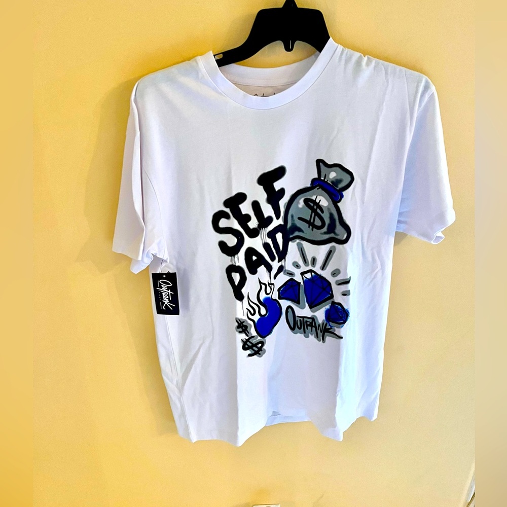 New T-shirt mens- large white . Self paid